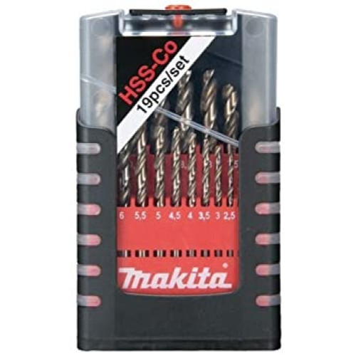 Bộ mũi khoan HSS-Co 19 mũi từ 1.0-10mm Makita D-50463